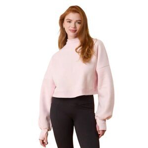 Blogilates Marshmallow Mockneck Sweatshirt - Size XL - Light Pink